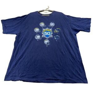 Reebok T-Shirt Mens XL Blue San Diego Chargers 50th Anniversary NFL Football Tee